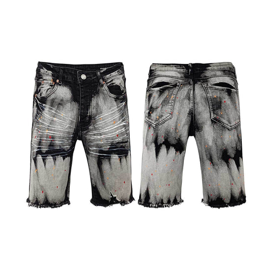 Purple Jeans Splashed Ink Black Jeans