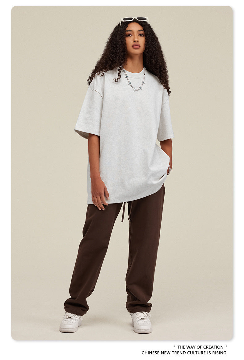 Be Men's 2024 Bashi Cotton T-shirt Heavy Loose Teen Short-Sleeved Men's T Summer Fashion Brand Short Sleeve T-shirt Men's