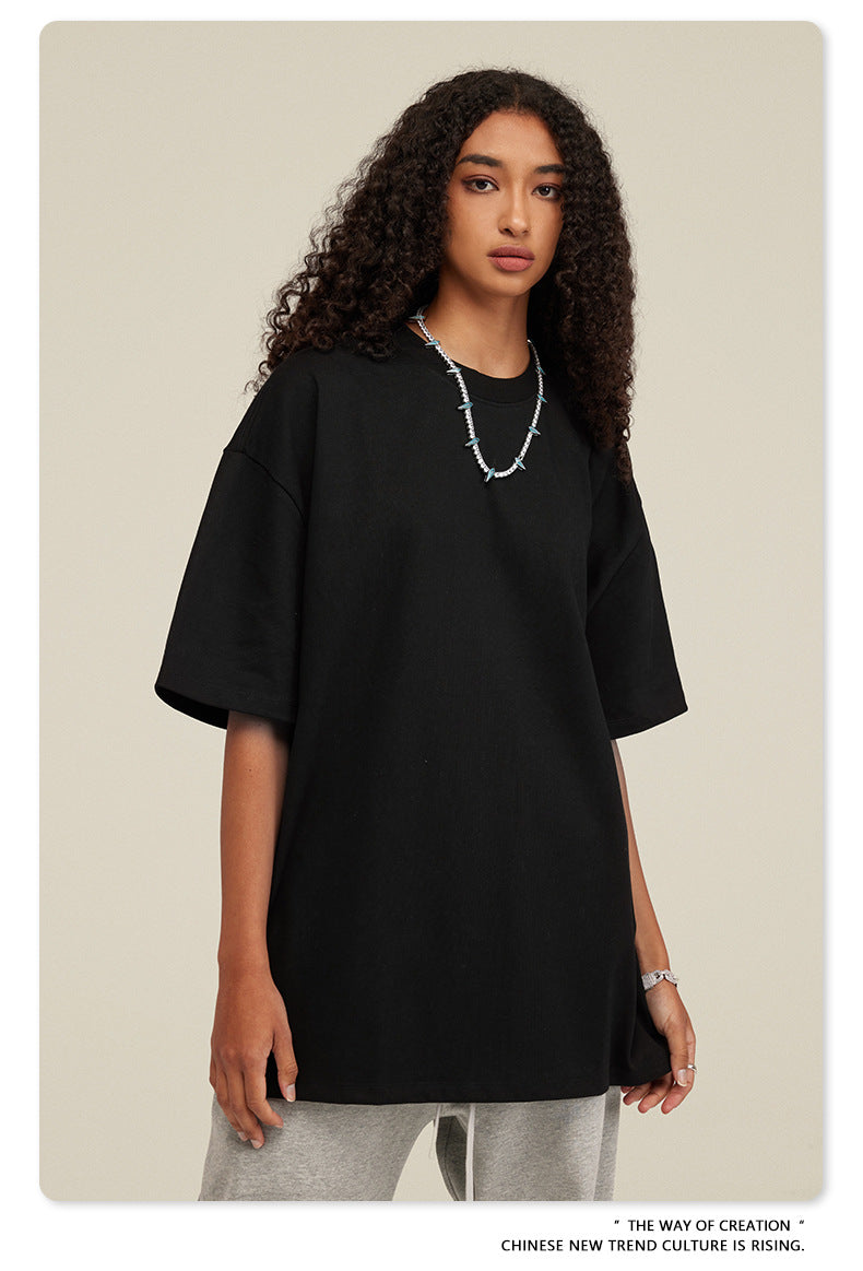 Be Men's 2024 Bashi Cotton T-shirt Heavy Loose Teen Short-Sleeved Men's T Summer Fashion Brand Short Sleeve T-shirt Men's