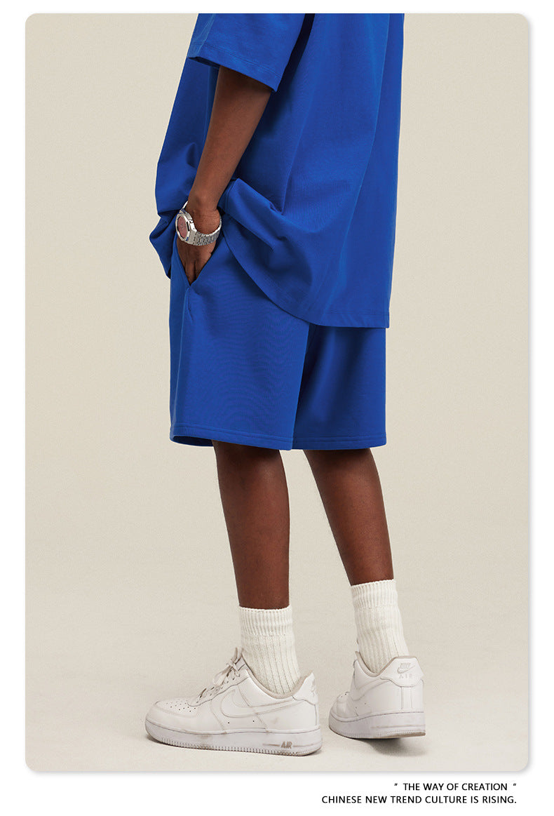 Be Men's 2024 Heavy Fog Teen Fashion Brand Men's Loose Cropped Pants Men's Sports Casual Shorts Summer