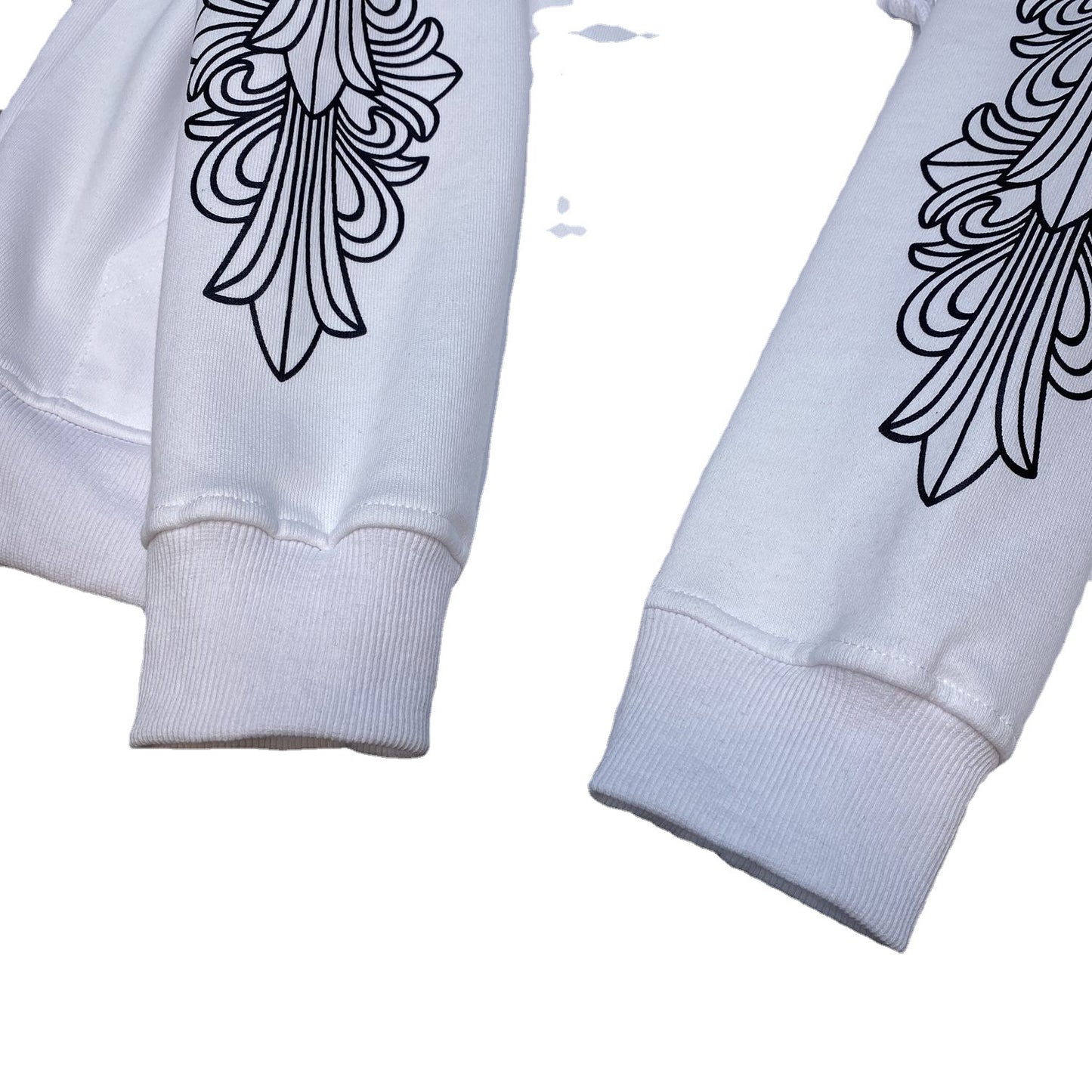 Cross-border Crow Chrome Heart Reel logo Minimalist Hooded Sweatshirt Men's and Women's Zipper Hoodie Cardigan