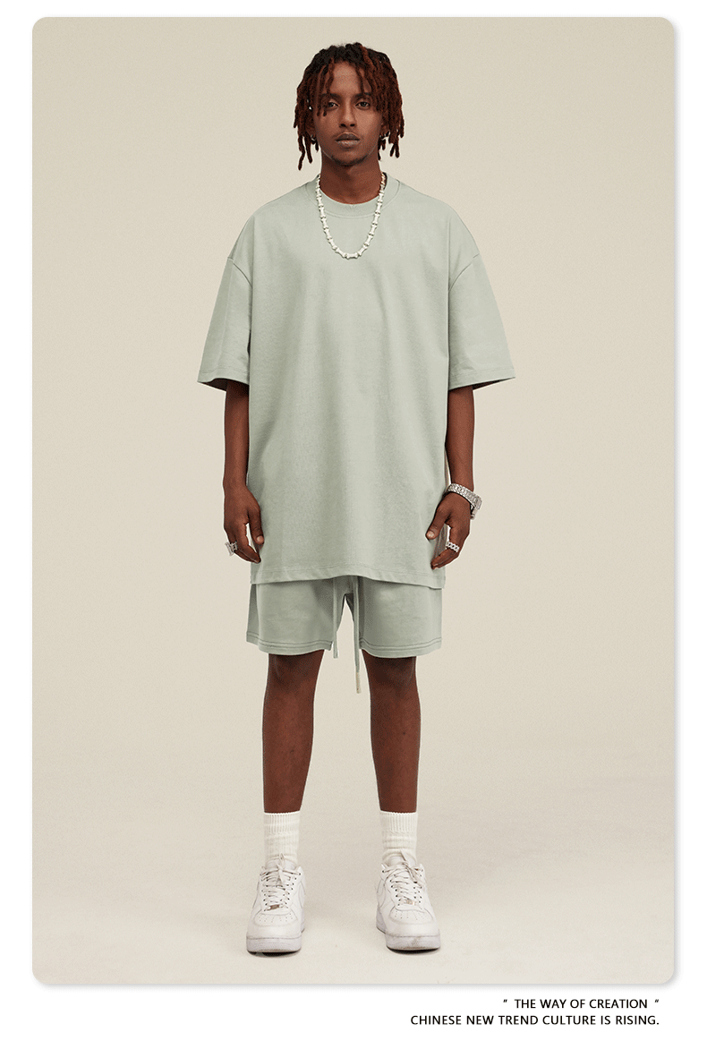 Be Men's 2024 Heavy Fog Teen Fashion Brand Men's Loose Cropped Pants Men's Sports Casual Shorts Summer