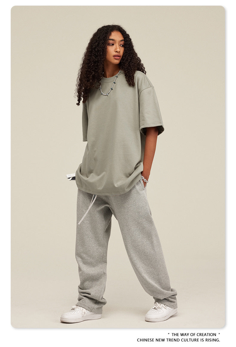 Be Men's 2024 Bashi Cotton T-shirt Heavy Loose Teen Short-Sleeved Men's T Summer Fashion Brand Short Sleeve T-shirt Men's