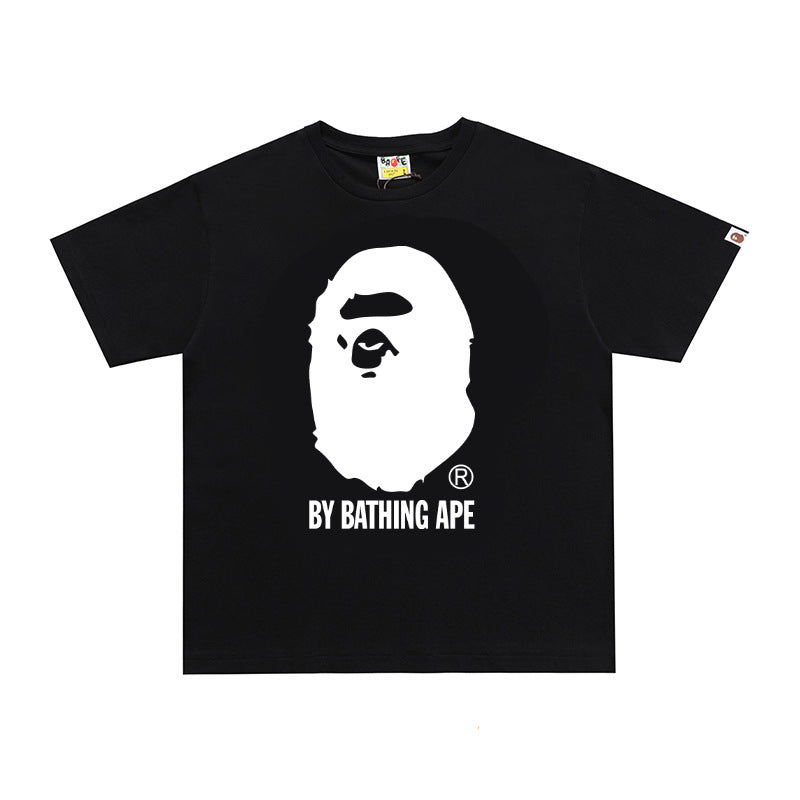 BP2001 Bape Original  Street Cotton Loose Couple Casual T-shirt Short Sleeve Shirt