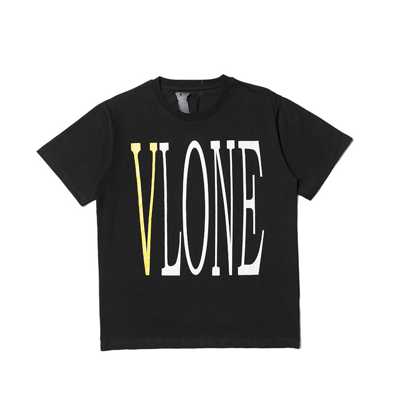 Wholesale Same style as wang yibo lone Short-sleeved with a large back v Reflective Rhinestone Devil Angel Couple Outfit Loose Fit T Shirt