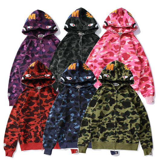 Bape Classic Multi-Color Embroidery Cardigan Hooded Jacket