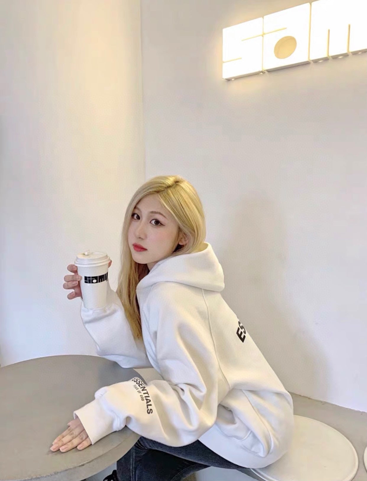 ESS Silicone Letter Zipper with Fleece Lining100% Cotton Hooded Sweater