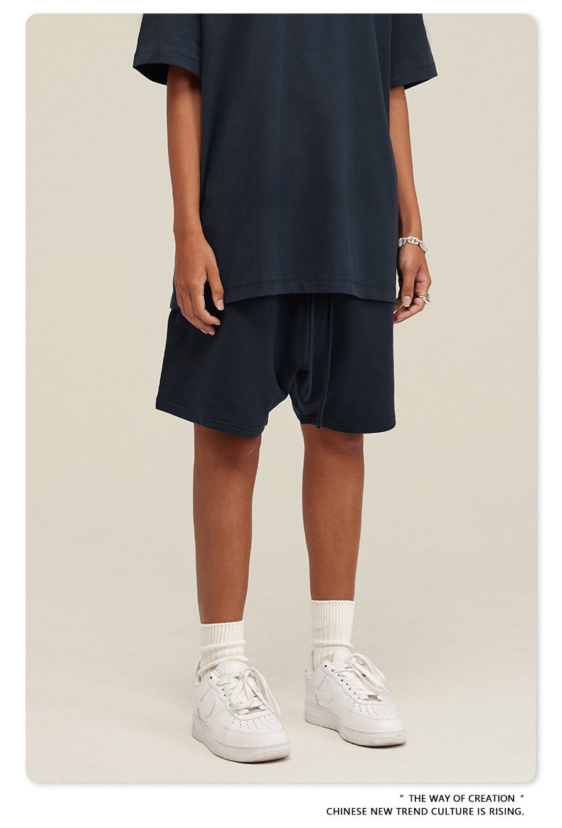 Be Men's 2024 Heavy Fog Teen Fashion Brand Men's Loose Cropped Pants Men's Sports Casual Shorts Summer