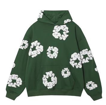 380gsm Denim tears Puff Print Sweatshirt and Sweatpants Casual Hoodie Men's and Women's Sports Suit