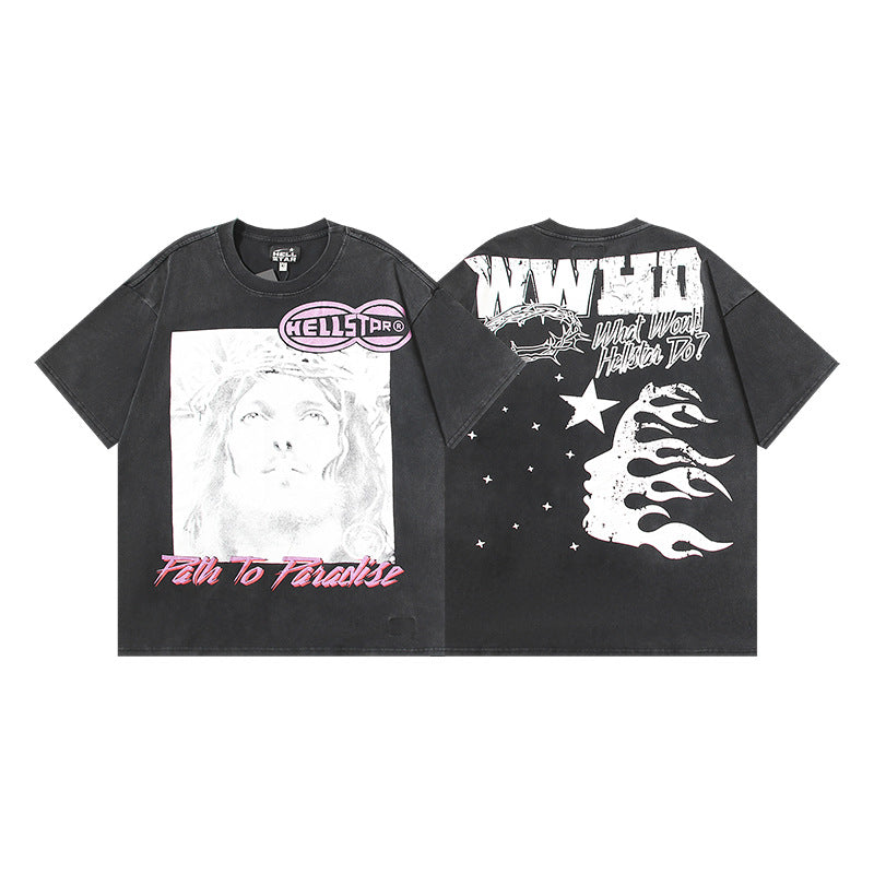 2024 SS Hell starLoose Pullover Short Sleeve T-shirt Green Less